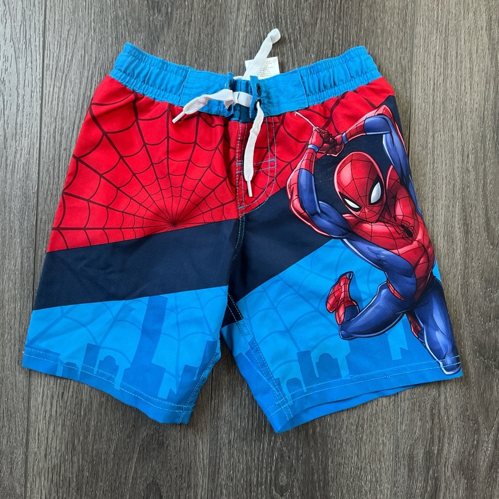 Spider-Man Kids Swim Shorts - Red and Blue sz 4/5 *bundle item*